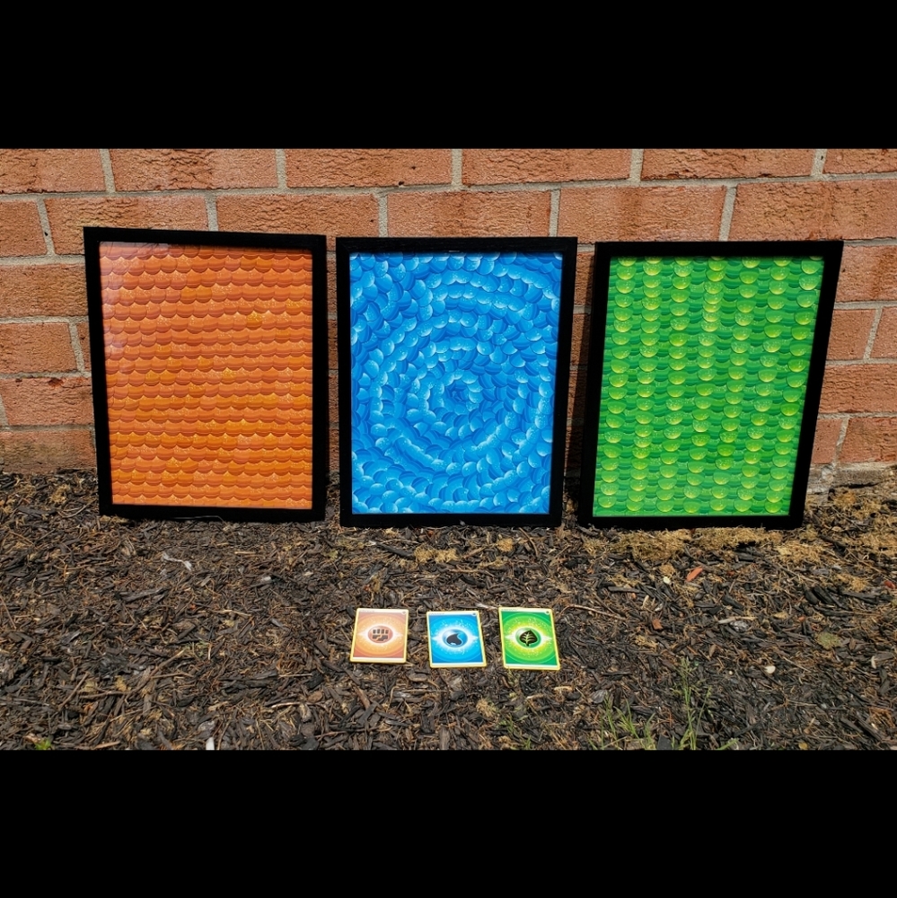Pokemon Framed Art Made from Cards 11 x 14 in TCG Energy Original Handmade Art